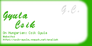 gyula csik business card
